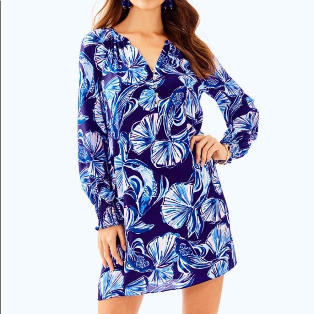 Lilly Pulitzer Brynle Dress in Reel Life pattern.